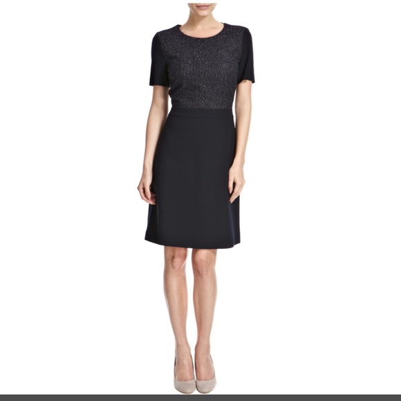 Hugo Boss Dresses & Skirts - PRICE FIRM BOSS Hugo Boss Size 0 Short Sleeve Navy Haticena Tweed Dress
